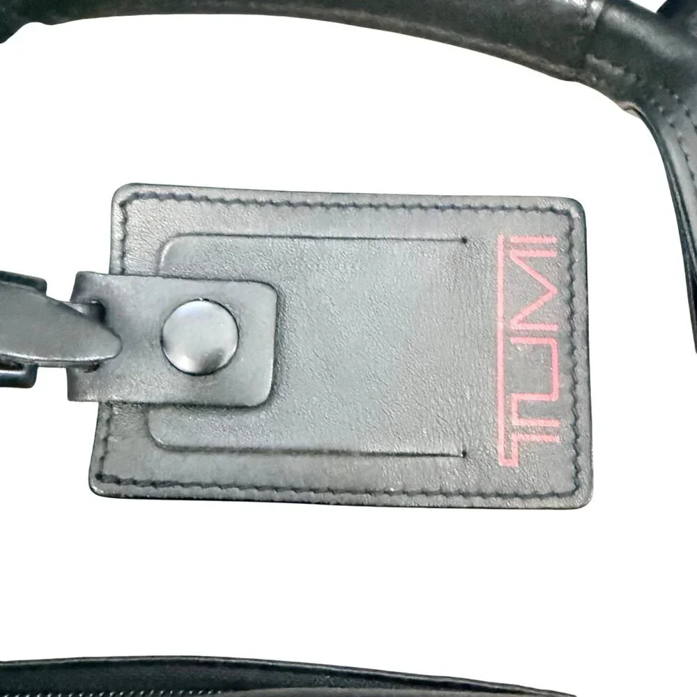 Tumi Unisex Adult Duffle Weekender Bag Black Leather Expandable 978D3 RARE